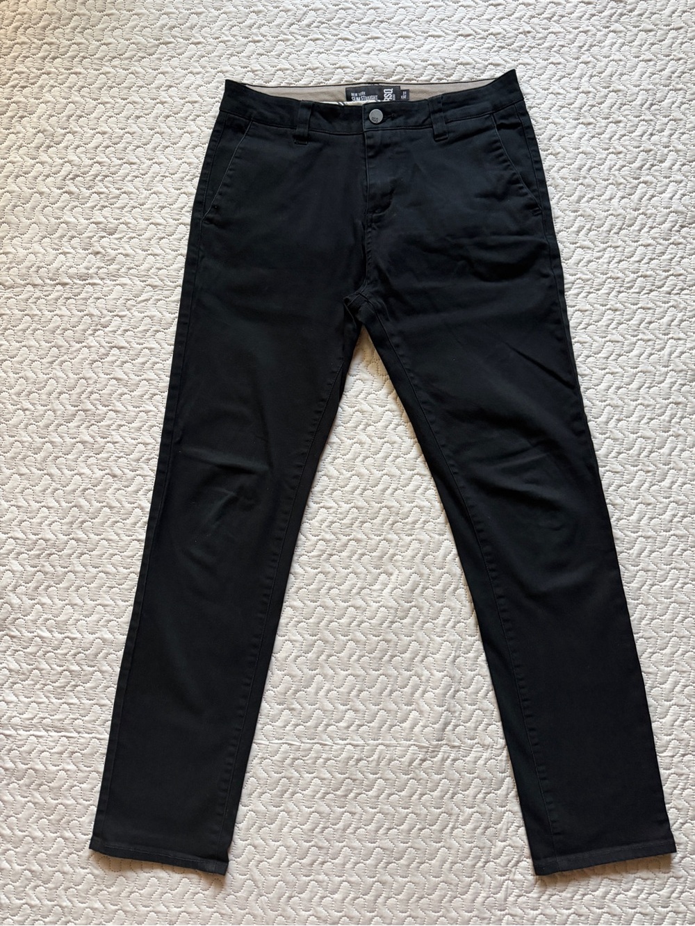 RSQ New York Men’s Slim Straight Stretch Chino Black Size 31x32